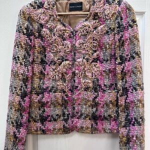 Elegant and beautiful Vintage Rena Lange Women's Multicolor Tweed Jacket